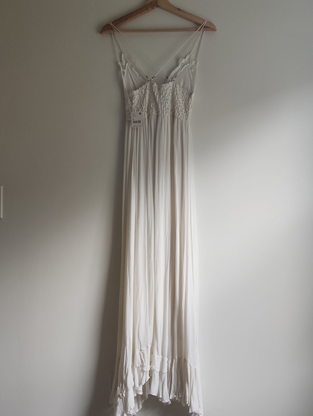 Free People Adella White Lace-Detail Maxi Boho Bridal Beach Dress Size Small - Picture 13 of 16